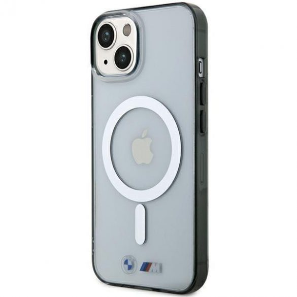 BMW BMHMP15SHCRS iPhone 15 / 14 / 13 6.1" przezroczysty/transparent hardcase Silver Ring MagSafe