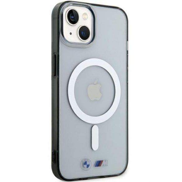 BMW BMHMP15SHCRS iPhone 15 / 14 / 13 6.1" przezroczysty/transparent hardcase Silver Ring MagSafe