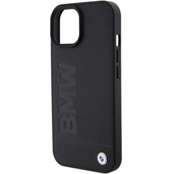 BMW BMHMP15MSLLBK iPhone 15 Plus / 14 Plus 6.7" negru/negru MagSafe piele Hot Stamp