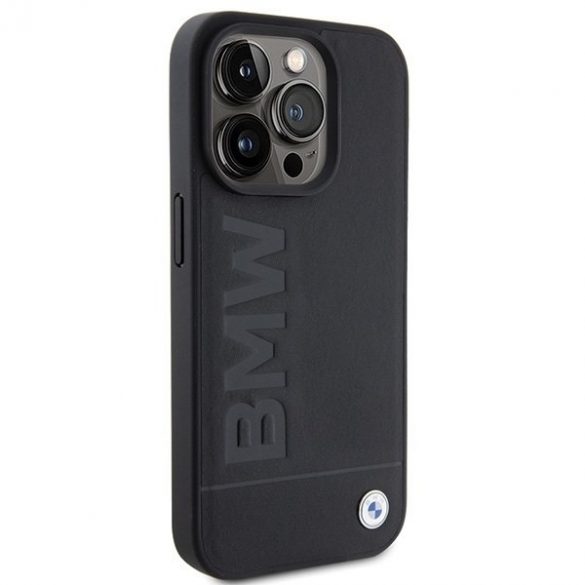 BMW BMHMP15LSLLBK iPhone 15 Pro 6.1 negru/negru MagSafe piele Hot Stamp"