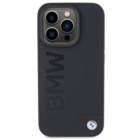 BMW BMHMP15XSLLBK iPhone 15 Pro Max 6.7 czarny/negru MagSafe Piele Hot Stamp"