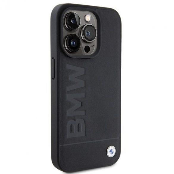 BMW BMHMP15XSLLBK iPhone 15 Pro Max 6.7 czarny/negru MagSafe Piele Hot Stamp"