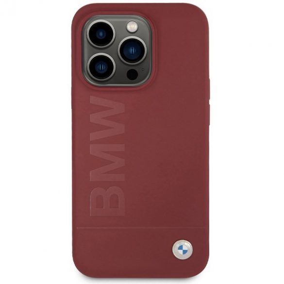 BMW BMHMP15LSLBLRE Husă rigidă pentru iPhone 15 Pro 6,1 inchi czerwony/roșu Silicon Big Logo MagSafe