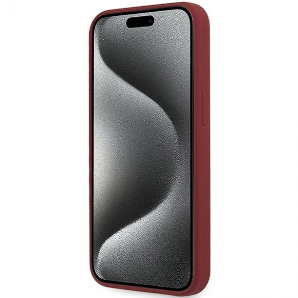 BMW BMHMP15LSLBLRE Husă rigidă pentru iPhone 15 Pro 6,1 inchi czerwony/roșu Silicon Big Logo MagSafe