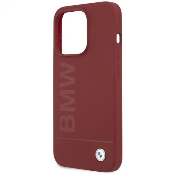 BMW BMHMP15LSLBLRE Husă rigidă pentru iPhone 15 Pro 6,1 inchi czerwony/roșu Silicon Big Logo MagSafe