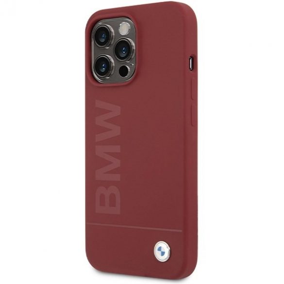 BMW BMHMP15XSLBLRE Husă rigidă pentru iPhone 15 Pro Max 6,7" czerwony/roșu Silicon Big Logo MagSafe