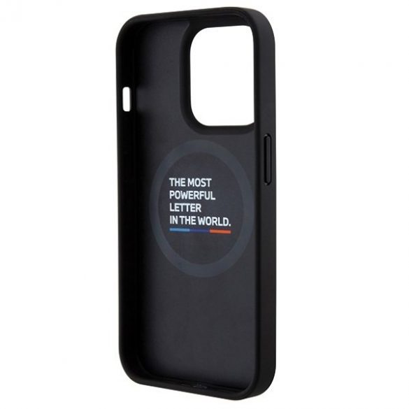 BMW BMHMP15L22NBCK Husă rigidă pentru iPhone 15 Pro 6.1 czarny/negru Leather Carbon MagSafe"