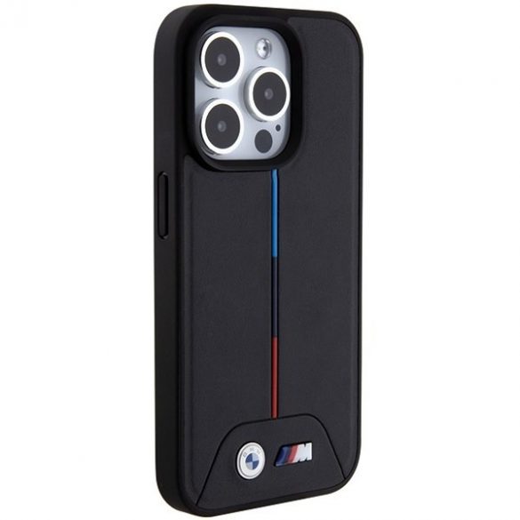 BMW BMHMP15L22PVTK Carcasă rigidă pentru iPhone 15 Pro 6.1, negru, matlasat Tricolor MagSafe"