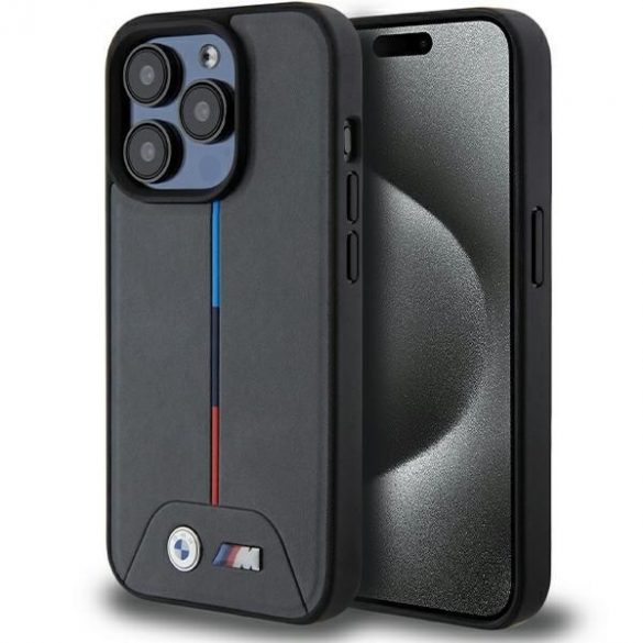 BMW BMHMP15L22PVTA Husă rigidă pentru iPhone 15 Pro 6,1" szary/gri M Quilted Tricolor MagSafe