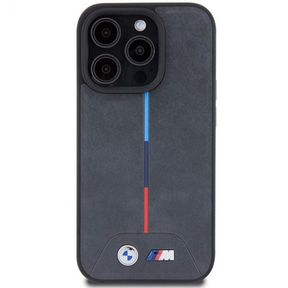 BMW BMHMP15L22PVTA Husă rigidă pentru iPhone 15 Pro 6,1" szary/gri M Quilted Tricolor MagSafe