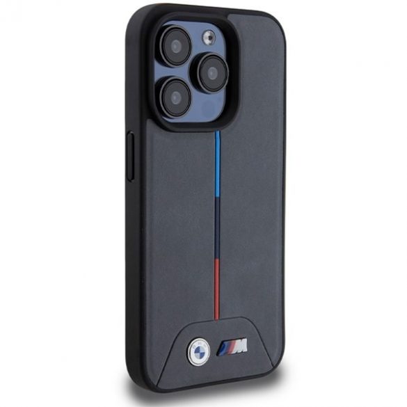 BMW BMHMP15L22PVTA Husă rigidă pentru iPhone 15 Pro 6,1" szary/gri M Quilted Tricolor MagSafe