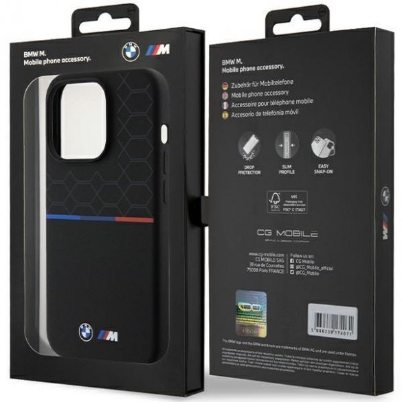 BMW BMHMP15L22SMPK iPhone 15 Pro 6.1" carcasă rigidă/neagră M silicon model MagSafe