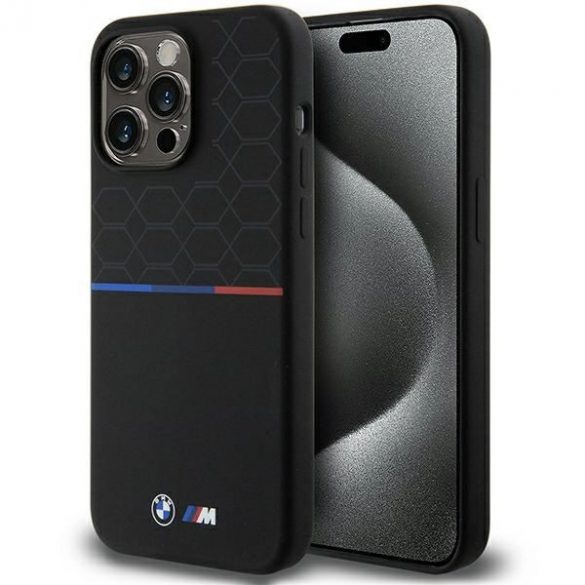 BMW BMHMP15X22SMPK iPhone 15 Pro Max 6.7" carcasă/neagră hardcase M silicon model MagSafe