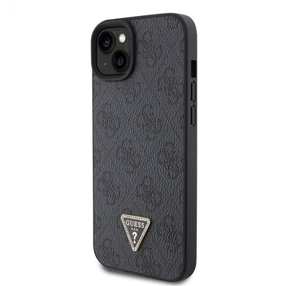 Guess GUHCP15SP4TDPK iPhone 15 / 14 / 13 6.1" carcasa rigidă/neagră din piele 4G Diamond Triangle