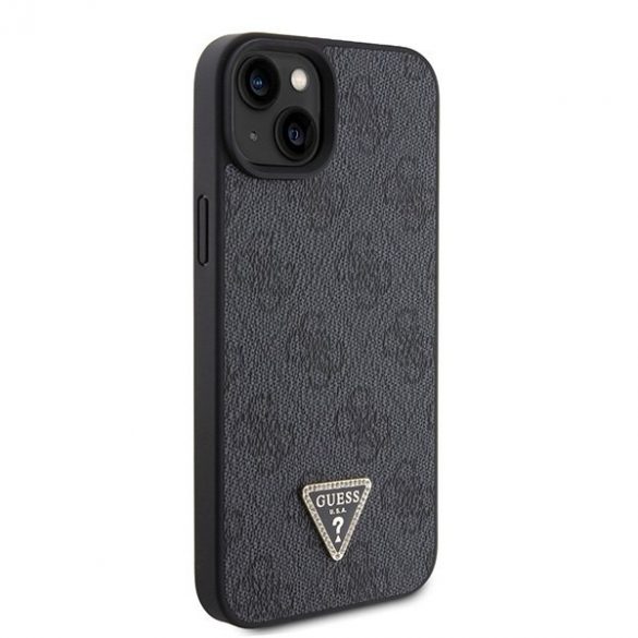 Guess GUHCP15SP4TDPK iPhone 15 / 14 / 13 6.1" carcasa rigidă/neagră din piele 4G Diamond Triangle