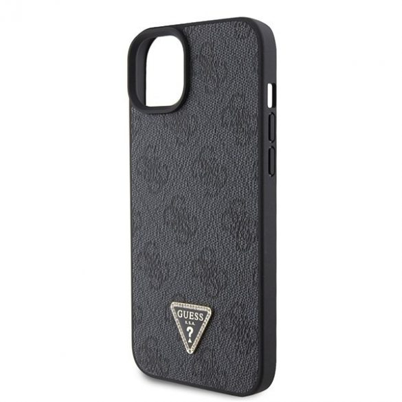 Guess GUHCP15SP4TDPK iPhone 15 / 14 / 13 6.1" carcasa rigidă/neagră din piele 4G Diamond Triangle