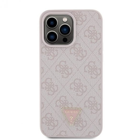 Guess GUHCP15XP4TDPP iPhone 15 Pro Max 6.7 rożowy/roz Husă rigidă din piele 4G Diamond Triangle"