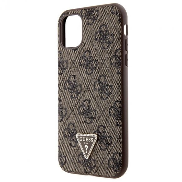 Guess GUHCN61P4TDSCPW iPhone 11 / Xr 6.1 husă rigidă maro/brązowy Crossbody 4G Metal Logo"