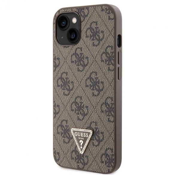 Guess GUHCP13MP4TDSCPW iPhone 13 / 14 / 15 6.1" husă rigidă maro/brązowy Crossbody 4G Metal Logo