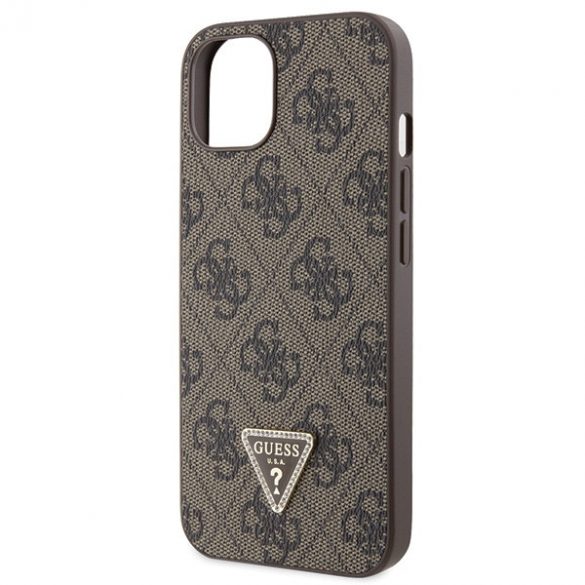 Guess GUHCP13MP4TDSCPW iPhone 13 / 14 / 15 6.1" husă rigidă maro/brązowy Crossbody 4G Metal Logo