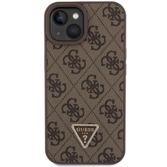 Guess GUHCP15MP4TDSCPW iPhone 15 Plus / 14 Plus 6.7" husă rigidă maro/brązowy Crossbody 4G Metal Logo