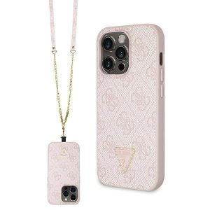 Guess GUHCP15LP4TDSCPP iPhone 15 Pro 6.1 rożowy/roz Hardcase Crossbody 4G Metal Logo"