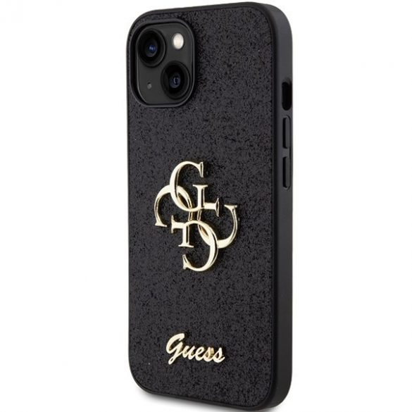 Guess GUHCP15SHG4SGK iPhone 15 / 14 / 13 6.1" negru / negru hard Husă Glitter Script Big 4G