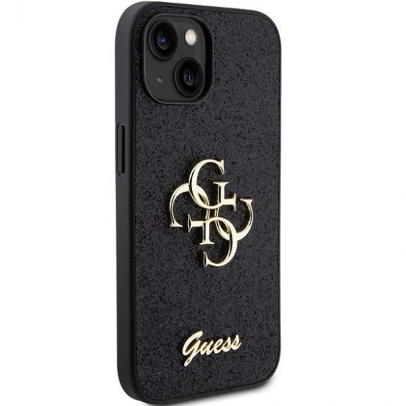 Guess GUHCP15SHG4SGK iPhone 15 / 14 / 13 6.1" negru / negru hard Husă Glitter Script Big 4G