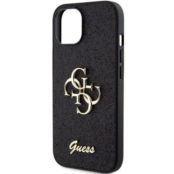 Guess GUHCP15SHG4SGK iPhone 15 / 14 / 13 6.1" negru / negru hard Husă Glitter Script Big 4G