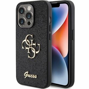 Guess GUHCP15LHG4SGK iPhone 15 Pro 6.1 carcasă rigidă/neagră Glitter Script Big 4G"