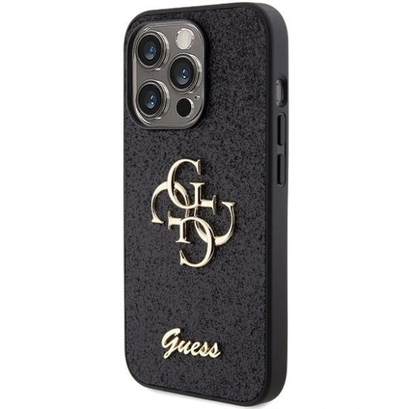 Guess GUHCP15LHG4SGK iPhone 15 Pro 6.1 carcasă rigidă/neagră Glitter Script Big 4G"