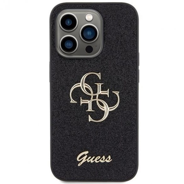 Guess GUHCP15LHG4SGK iPhone 15 Pro 6.1 carcasă rigidă/neagră Glitter Script Big 4G"