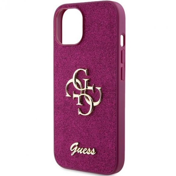 Guess GUHCP15SHG4SGU iPhone 15 / 14 / 13 6.1" violet /violet hard Husă Glitter Script Big 4G