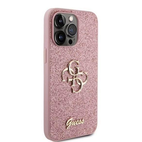 Guess GUHCP15LHG4SGP iPhone 15 Pro 6.1 roz/roz hard Husă Glitter Script Big 4G"