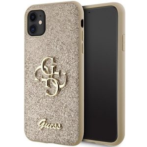 Guess GUHCN61HG4SGD iPhone 11 / Xr 6,1 złoty/husă rigidă aurie Glitter Script Big 4G"