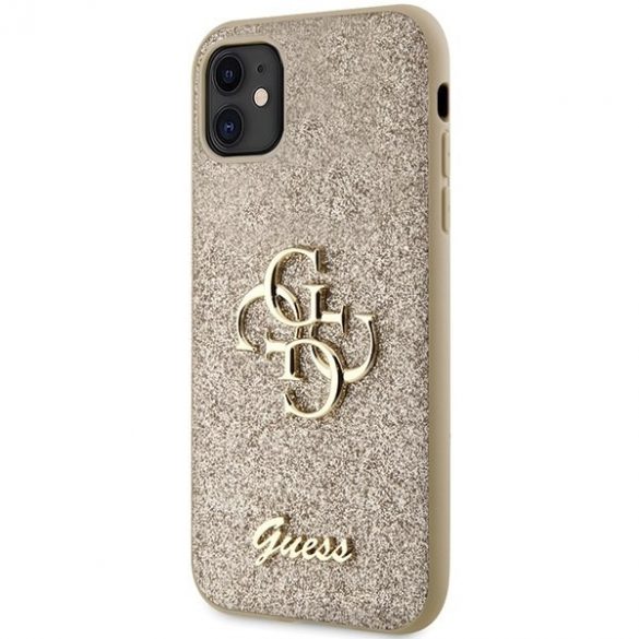 Guess GUHCN61HG4SGD iPhone 11 / Xr 6,1 złoty/husă rigidă aurie Glitter Script Big 4G"