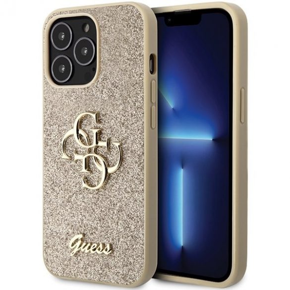 Guess GUHCP13LHG4SGD iPhone 13 Pro / 13 6.1 gold/gold hard Husă Glitter Script Big 4G"