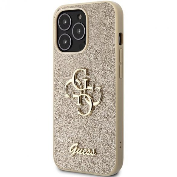 Guess GUHCP13LHG4SGD iPhone 13 Pro / 13 6.1 gold/gold hard Husă Glitter Script Big 4G"