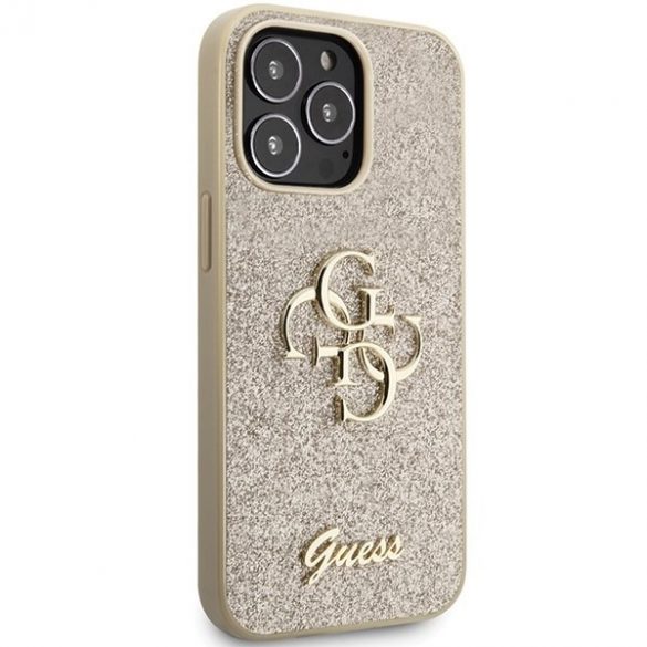 Guess GUHCP13LHG4SGD iPhone 13 Pro / 13 6.1 gold/gold hard Husă Glitter Script Big 4G"