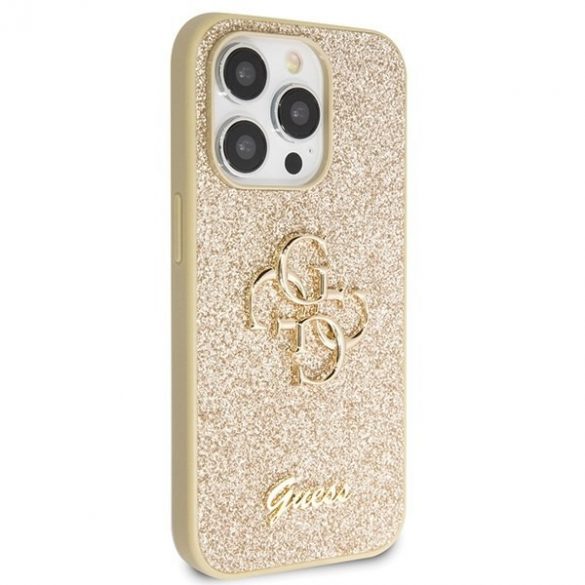 Guess GUHCP14LHG4SGD iPhone 14 Pro 6.1 gold/gold hard Husă Glitter Script Big 4G"