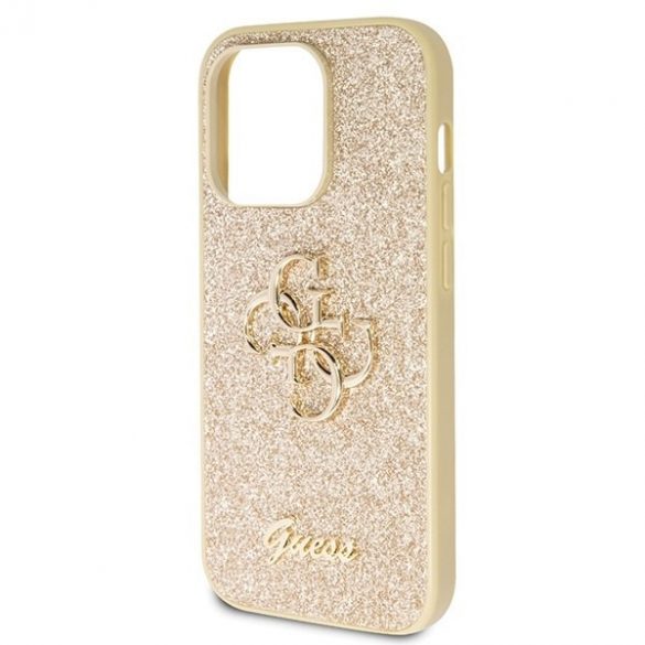 Guess GUHCP14LHG4SGD iPhone 14 Pro 6.1 gold/gold hard Husă Glitter Script Big 4G"