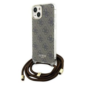 Guess GUHCP15SHC4SEW iPhone 15 / 14 / 13 6.1 brązowy/maro husă rigidă Crossbody Cord 4G Print"