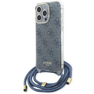 Guess GUHCP15LHC4SEB iPhone 15 Pro 6.1 niebieski/albastru hardcase Cord Crossbody 4G Print"