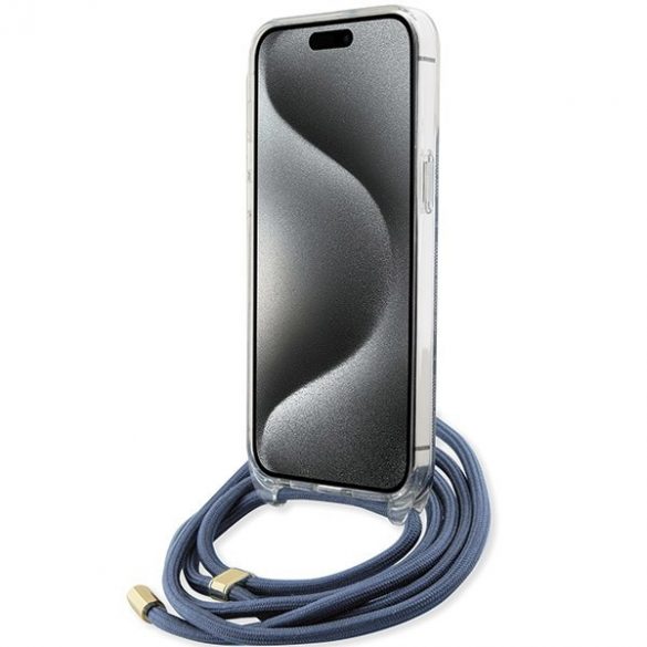 Guess GUHCP15XHC4SEB iPhone 15 Pro Max 6.7 niebieski/carcasă rigidă albastră Cord pentru corp de mână 4G Print"