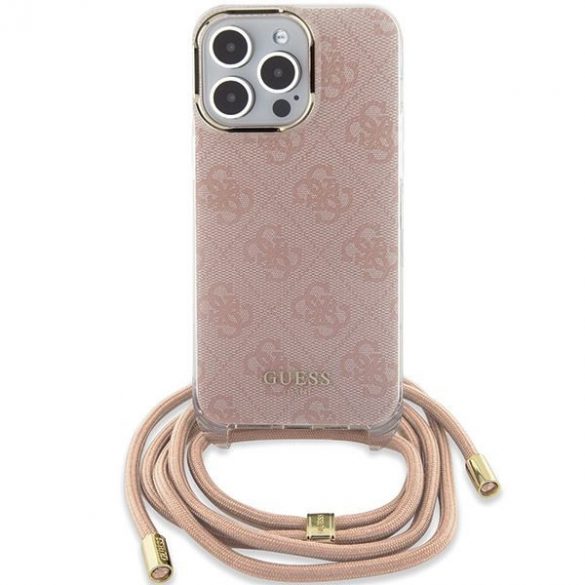 Guess GUHCP15LHC4SEP iPhone 15 Pro 6.1 rożowy/roz husă rigidă Crossbody Cord 4G Print"