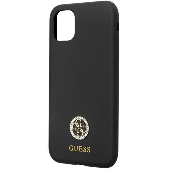 Husă rigidă Guess GUHCN614DGPK pentru iPhone 11 / Xr 6.1 czarny/negru Silicon Logo Strass 4G"