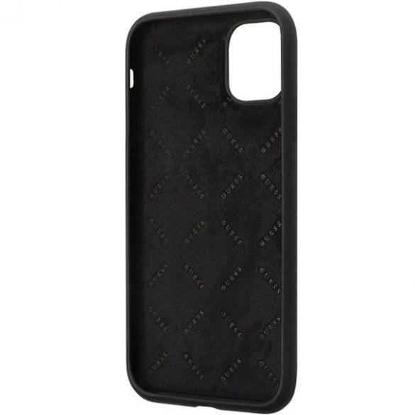 Husă rigidă Guess GUHCN614DGPK pentru iPhone 11 / Xr 6.1 czarny/negru Silicon Logo Strass 4G"