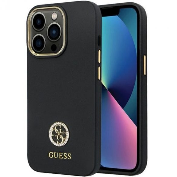 Guess GUHCP13LM4DGPK iPhone 13 Pro / 13 6.1 negru / negru hard Husă Silicone Logo Strass 4G"