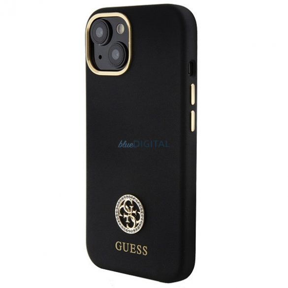 Guess GUHCP15SM4DGPK iPhone 15 6.1 carcasă rigidă/neagră Silicone Logo Strass 4G"