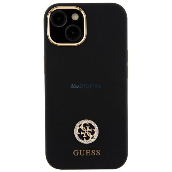 Guess GUHCP15SM4DGPK iPhone 15 6.1 carcasă rigidă/neagră Silicone Logo Strass 4G"